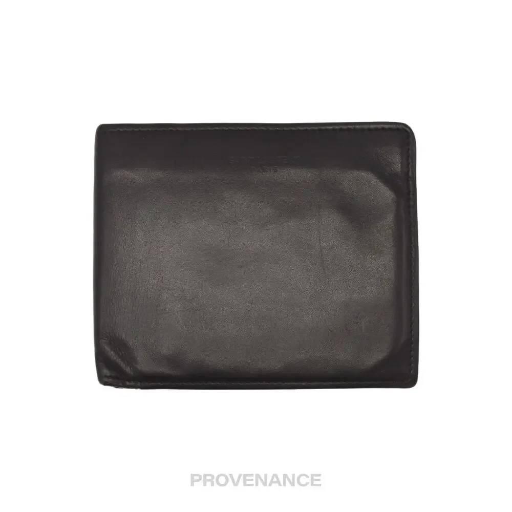 🔴 Saint Laurent Paris SLP Bifold Wallet - Black Leather